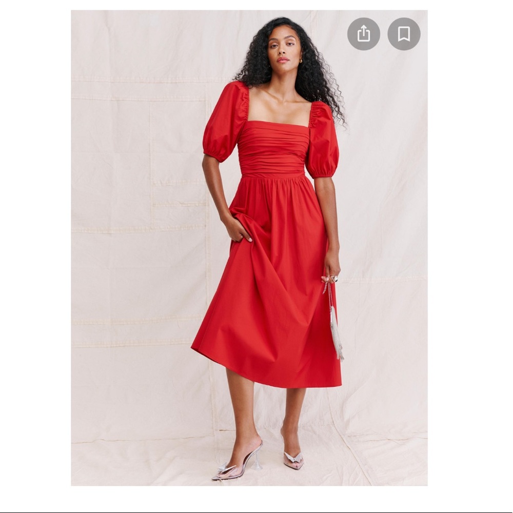 Reformation Rachelle Dress - Cherry